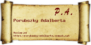 Porubszky Adalberta névjegykártya